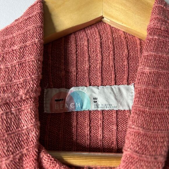 Free People Beach Solari Ribbed Mock Neck Maxi Dress Women’s XS Pink Linen Blend - Picture 5 of 8